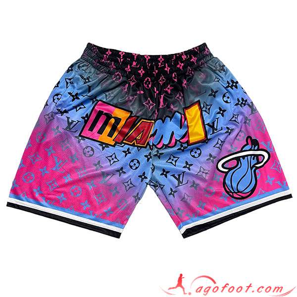 Shorts NBA Miami Heat 2023/24 Pourpre/Bleu/Noir