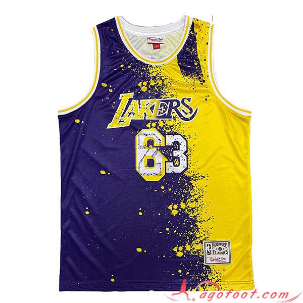 Maillot Los Angeles Lakers (JAMES #23) 2023/24 Pourpre/Jaune -02