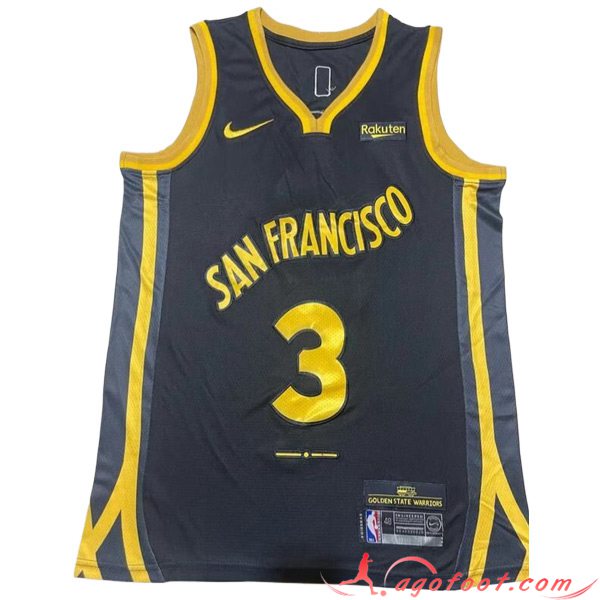 Maillot Golden State Warriors (PAUL #3) 2023/24 Noir/Jaune -02