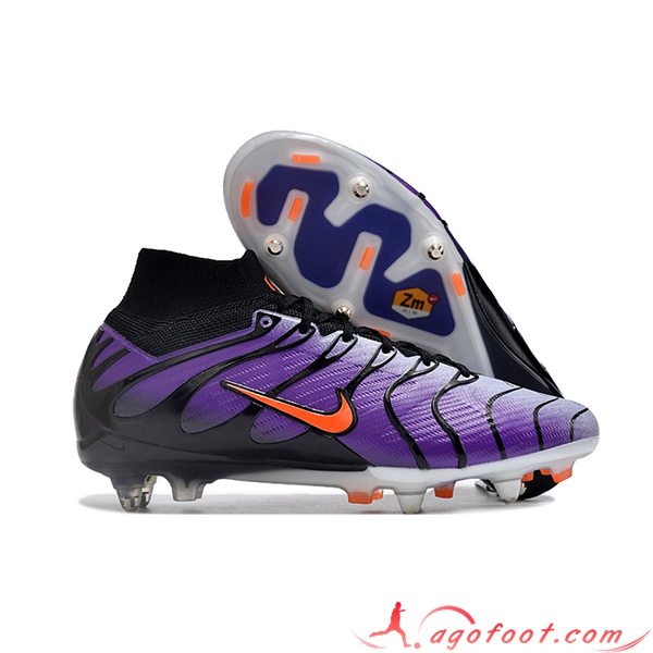 Nike Chaussures de Foot Air Zoom Mercurial Superfly IX Elite SG Pourpre/Noir