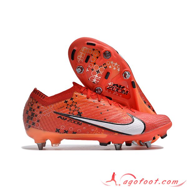 Nike Chaussures de Foot Air Zoom Mercurial Vapor XV Elite SG Orange/Blanc/Noir -02
