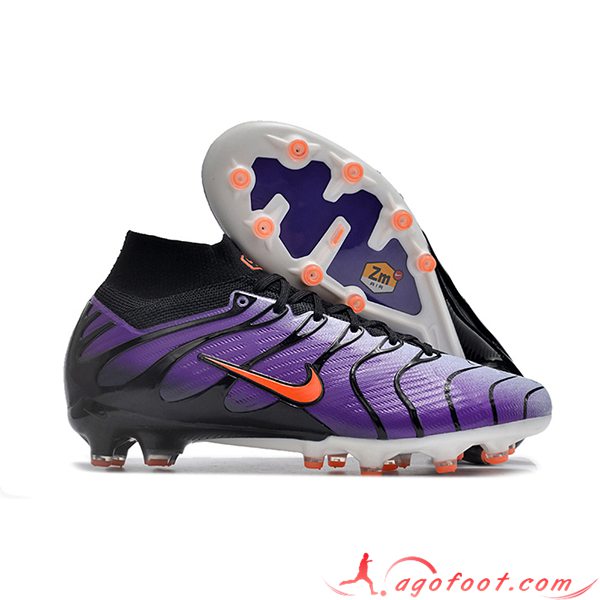Nike Chaussures de Foot Air Zoom Mercurial Superfly IX Elite AG Pourpre/Noir