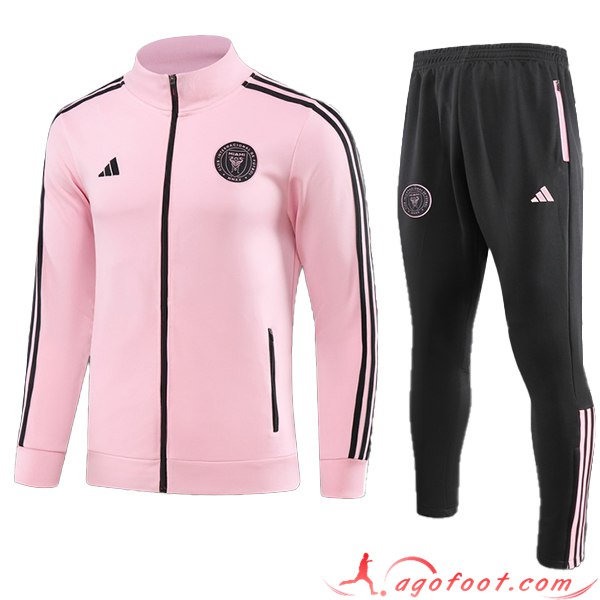 Ensemble Survetement de Foot Veste Foot Inter Miami CF Rose/Noir 2023/2024