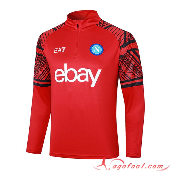 Sweatshirt Training SSC Naples Rouge/Noir 2023/2024
