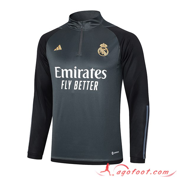 Sweatshirt Training Real Madrid Gris/Noir 2023/2024