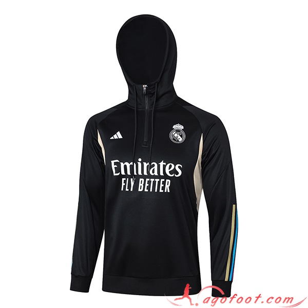 Sweatshirt Training Capuche Real Madrid Noir 2023/2024
