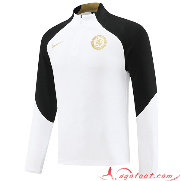 Sweatshirt Training FC Chelsea Blanc/Noir 2023/2024