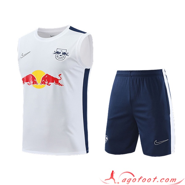 Ensemble Training Debardeur + Shorts RB Leipzig Blanc/Bleu 2023/2024