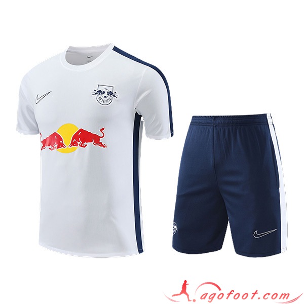 Ensemble Training T-Shirts + Shorts RB Leipzig Blanc/Bleu 2023/2024