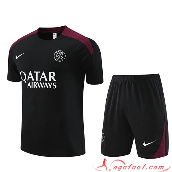 Ensemble Training T-Shirts + Shorts PSG Noir 2023/2024 -05