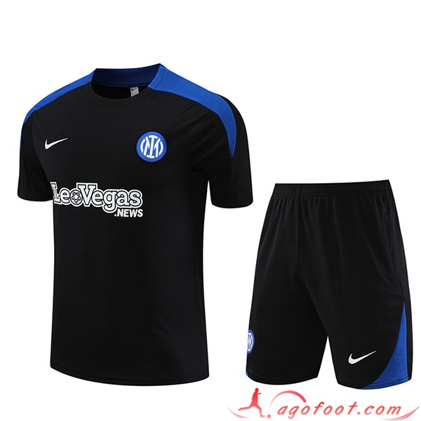 Ensemble Training T-Shirts + Shorts Inter Milan Noir/Bleu 2023/2024