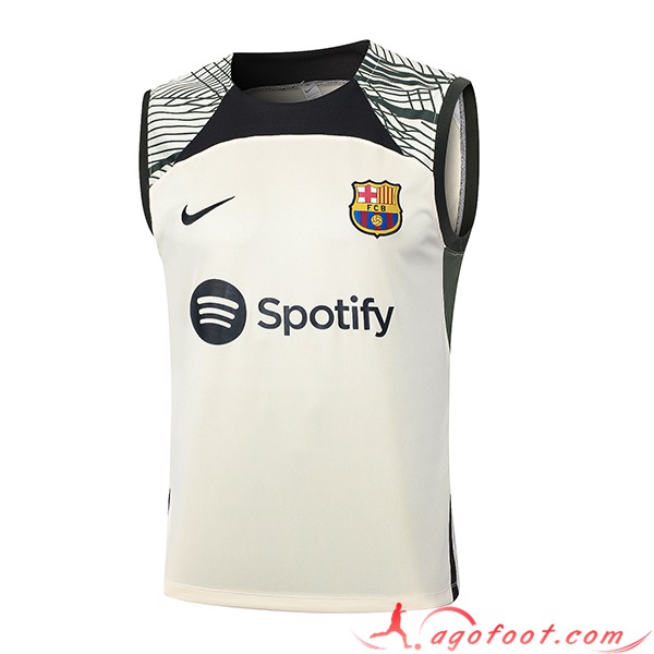 Training Debardeur FC Barcelone Beige/Noir 2023/2024
