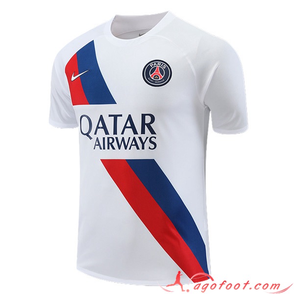 Training T-Shirts PSG Blanc/Rouge/Bleu 2023/2024