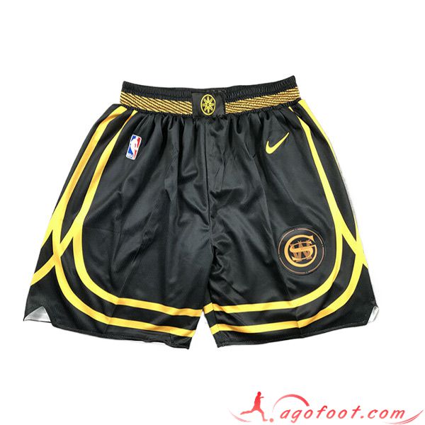 Shorts NBA Golden State Warriors 2023/24 Noir/Jaune -02