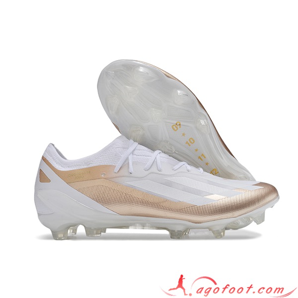 Adidas Chaussures de Foot X CRAZYFAST MESSI.1 FG BOOTS Blanc/Brun