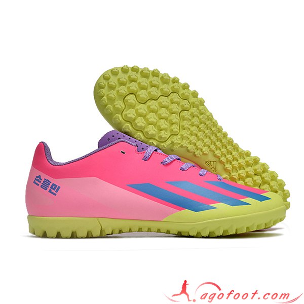 Adidas Chaussures de Foot X GHOSTED.4 TF Rose/Bleu/Jaune