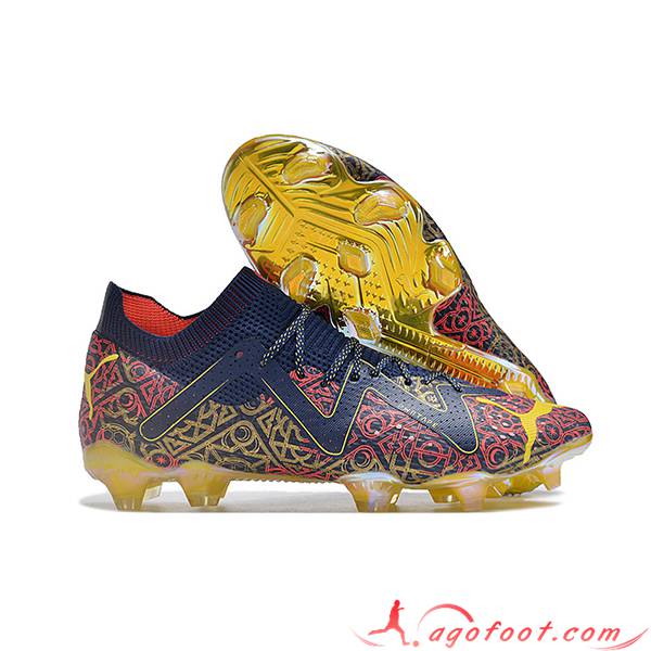 PUMA Chaussures de Foot Future Ultimate FG Noir/Jaune/Rouge