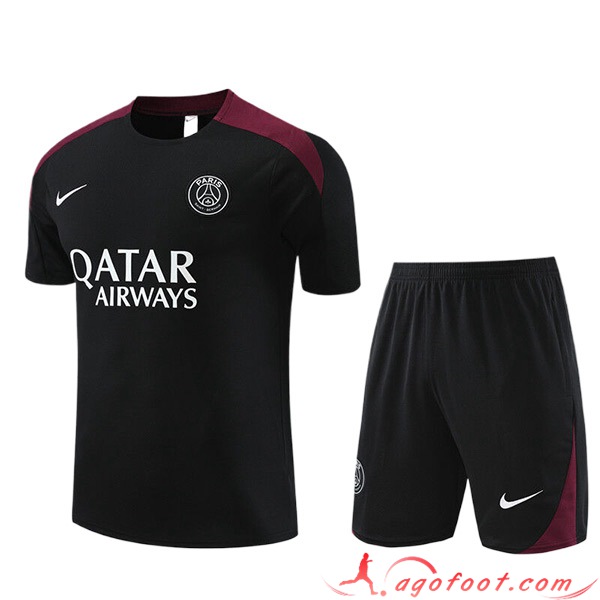 Ensemble Training T-Shirts + Shorts PSG Enfant Noir 2023/2024 -03