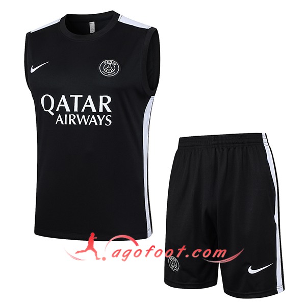 Ensemble Training Debardeur + Shorts PSG Noir/Blanc 2023/2024