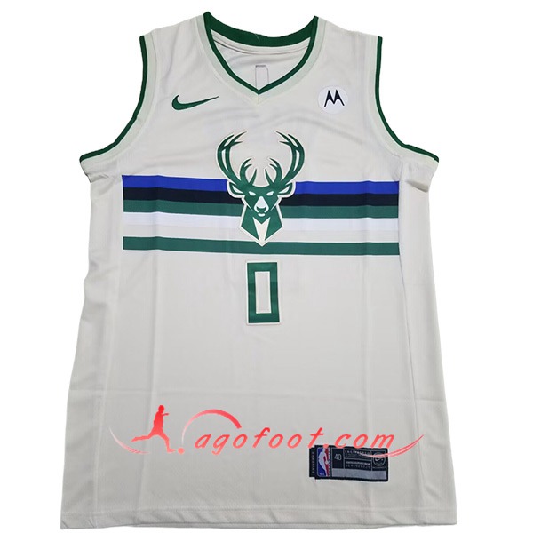 Maillot Milwaukee Bucks (LILLARD #0) 2023/24 Blanc/Vert -02