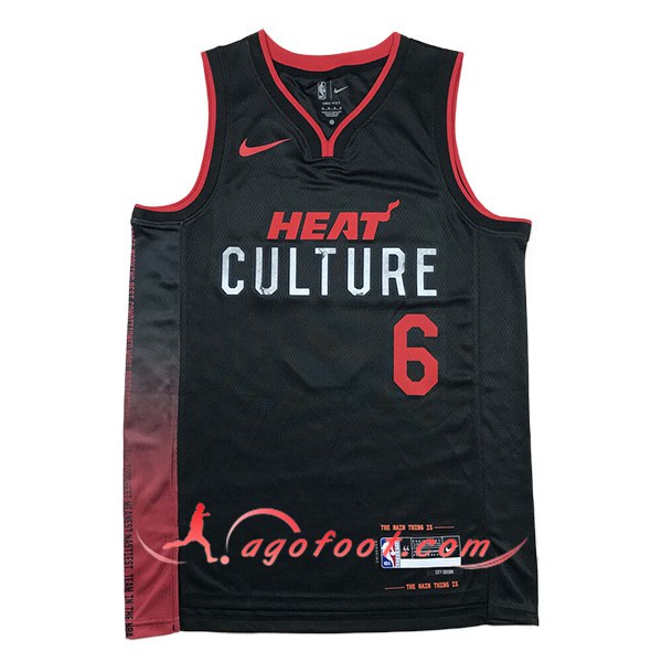 Maillot Miami Heat (JAMES #6) 2023/24 Noir/Rouge