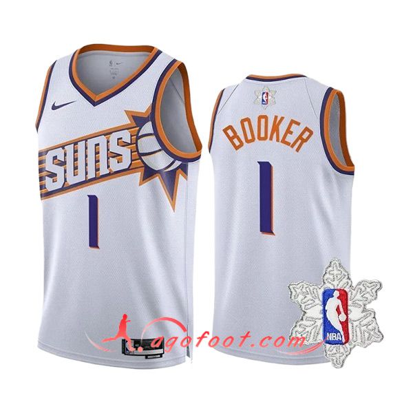 Maillot Phoenix Suns (BOOKER #1) 2023/24 Blanc/Orange