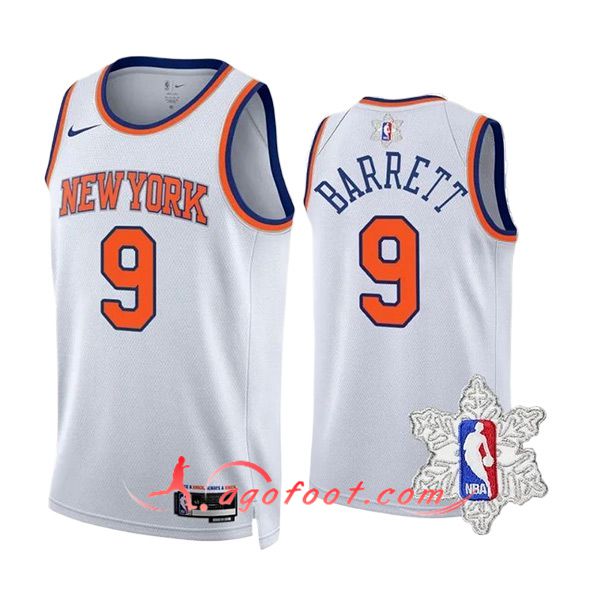 Maillot New York Knicks (BARRETT #9) 2023/24 Blanc/Orange