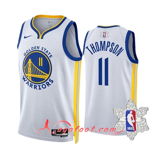 Maillot Golden State Warriors (THOMPSON #11) 2023/24 Blanc/Bleu/Jaune