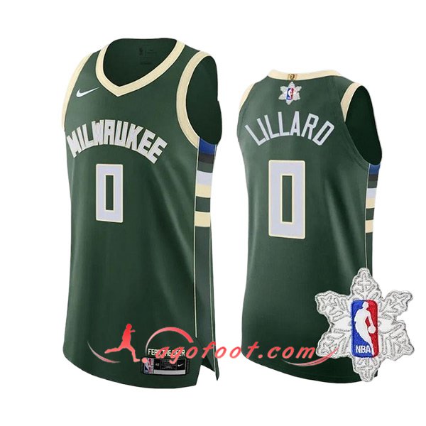Maillot Milwaukee Bucks (LILLARD #0) 2023/24 Vert/Blanc -02