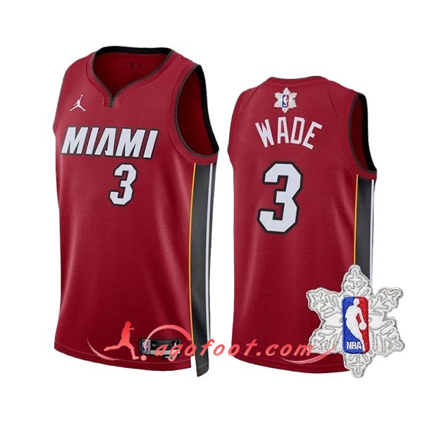Maillot Miami Heat (WADE #3) 2023/24 Rouge/Blanc