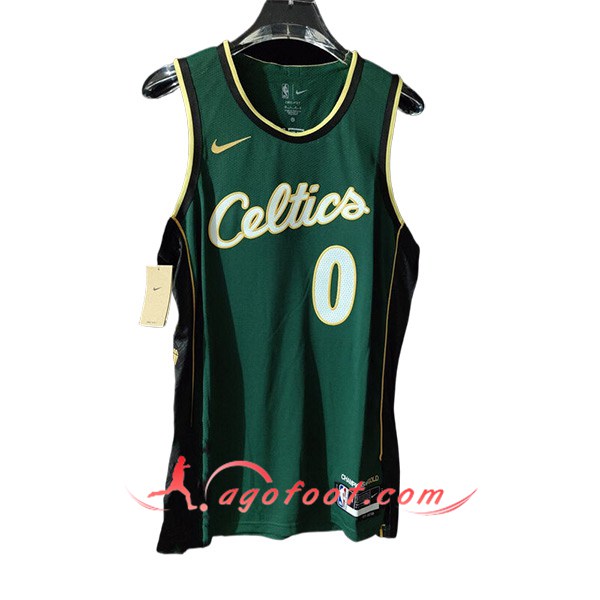 Maillot Boston Celtics (TATUM #0) 2023/24 Vert/Blanc/Noir