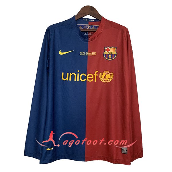 Maillot de Foot FC Barcelone Retro Domicile Manches Longues 2008/2009