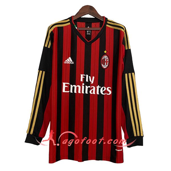 Maillot de Foot Milan AC Retro Domicile Manches Longues 2013/2014