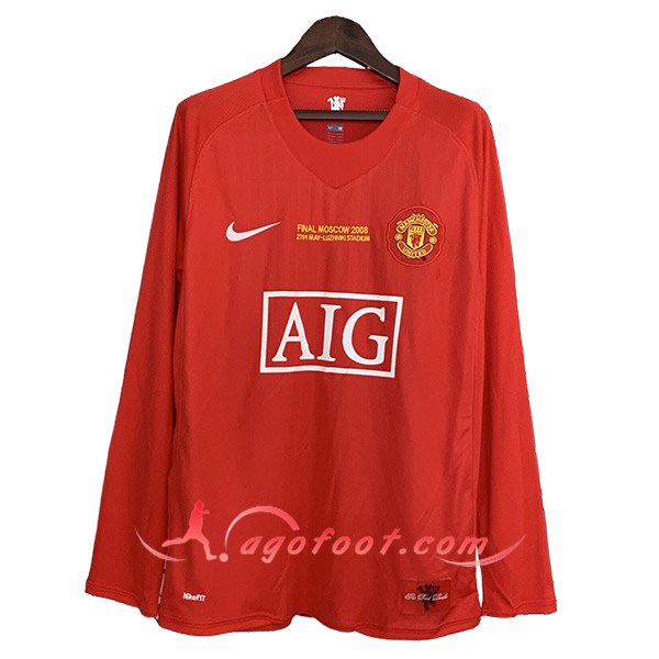 Maillot de Foot Manchester United Retro Domicile Manches Longues 2007/2008