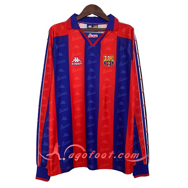Maillot de Foot FC Barcelone Retro Domicile Manches Longues 1996/1997