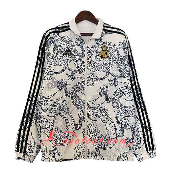 Coupe-Vent Real Madrid Noir/Blanc 2023/2024