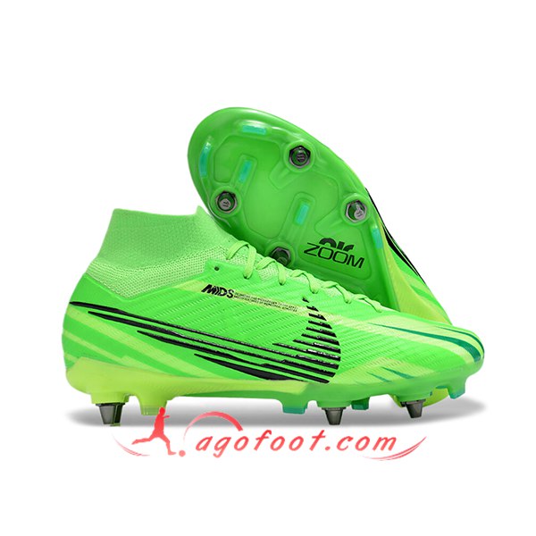 Nike Chaussures de Foot Air Zoom Mercurial Superfly IX Elite SG Vert/Noir