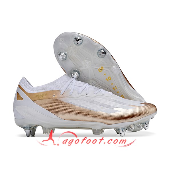 Adidas Chaussures de Foot X Crazyfast1 SG Blanc/Jaune