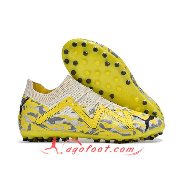 PUMA Chaussures de Foot Future Ultimate AG Jaune/Blanc/Gris