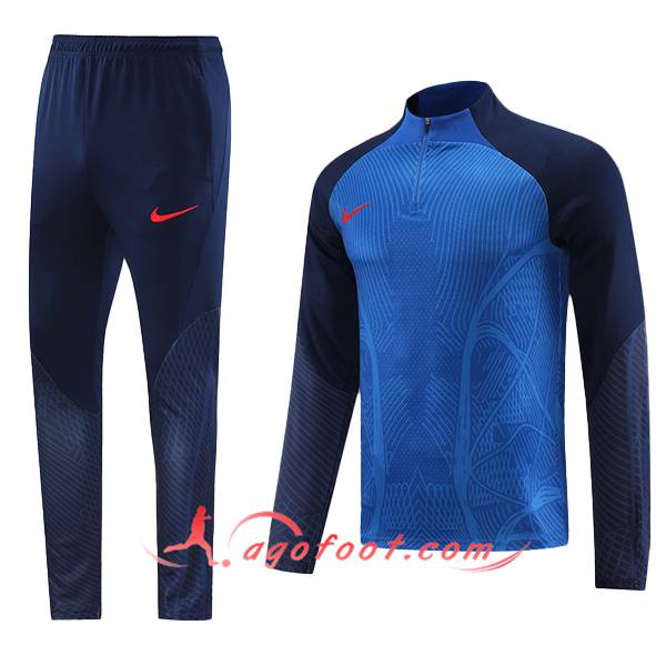 Ensemble Survetement de Foot Nike Bleu/Noir 2023/2024