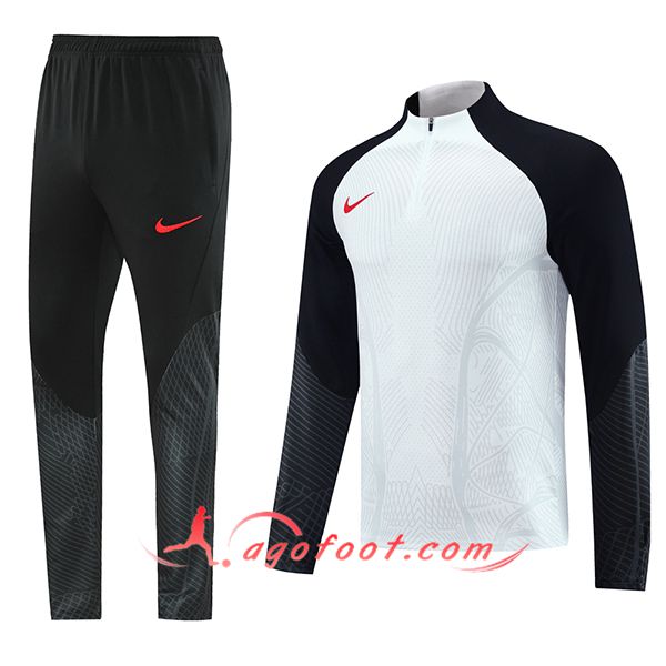Ensemble Survetement de Foot Nike Blanc/Noir 2023/2024
