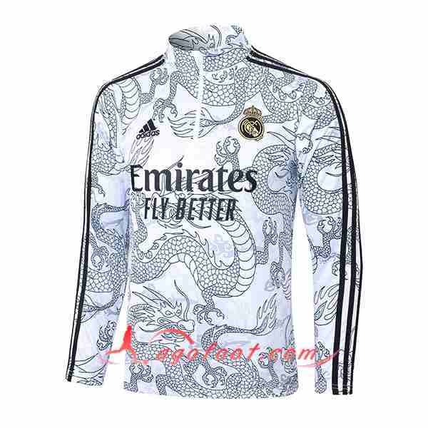 Sweatshirt Training Real Madrid Blanc/Noir 2023/2024