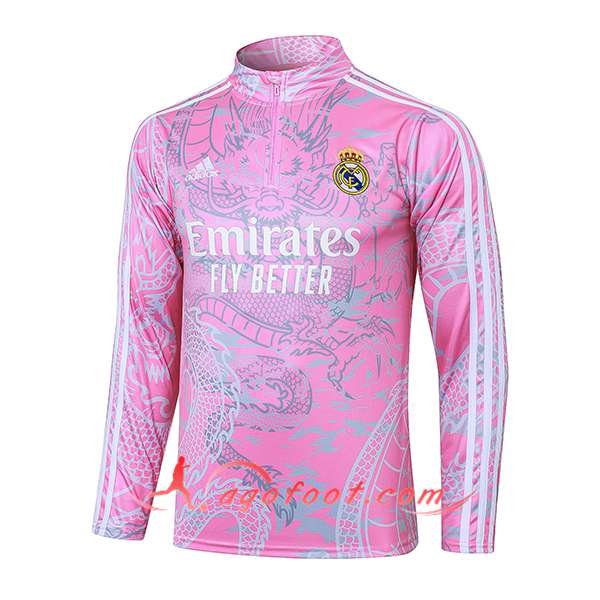 Sweatshirt Training Real Madrid Rose/Gris 2023/2024