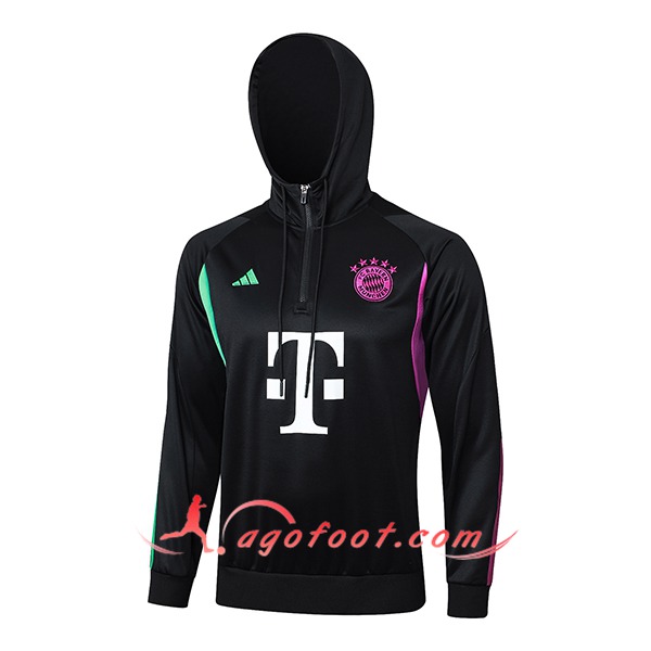 Sweatshirt Training Capuche Bayern Munich Noir/Pourpre/Vert 2023/2024