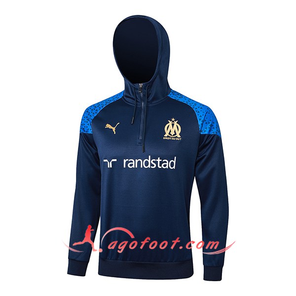 Sweatshirt Training Capuche Marseille Bleu Marine 2023/2024
