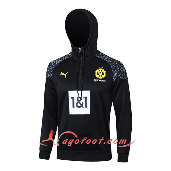 Sweatshirt Training Capuche Dortmund BVB Noir/Gris 2023/2024