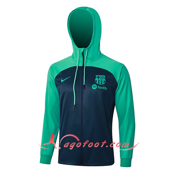 Veste A Capuche FC Barcelone Bleu/Vert 2023/2024