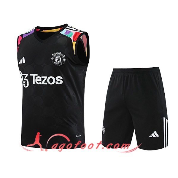 Ensemble Training Debardeur + Shorts Manchester United Noir 2024/2025 -06