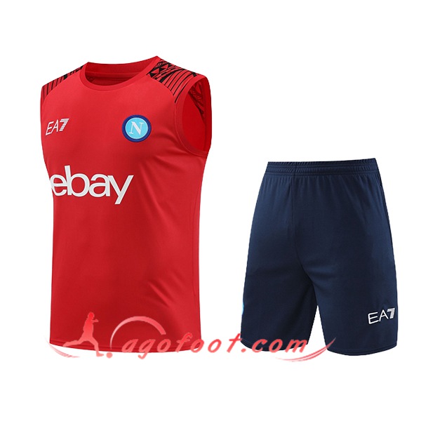 Ensemble Training Debardeur + Shorts SSC Naples Rouge/Bleu 2024/2025