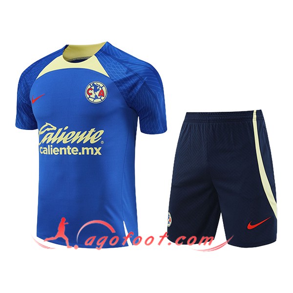 Ensemble Training T-Shirts + Shorts Club America Bleu/Vert 2024/2025
